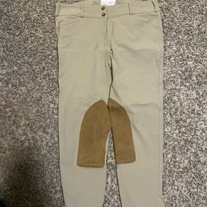 The Tailored Sportsman 34R tan midrise kneepatch breeches.